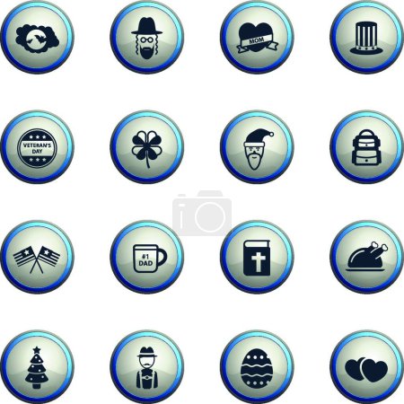 Illustration for Holidays simply icons, colorful vector - Royalty Free Image