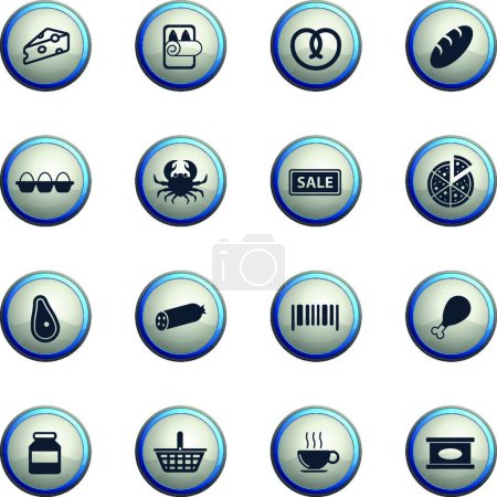 Illustration for Grocery simply icons, colorful vector - Royalty Free Image