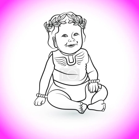 Téléchargez les illustrations : Illustration vectorielle couronne bébé - en licence libre de droit