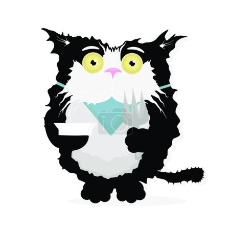 Téléchargez les illustrations : Illustration vectorielle de caractère chat - en licence libre de droit