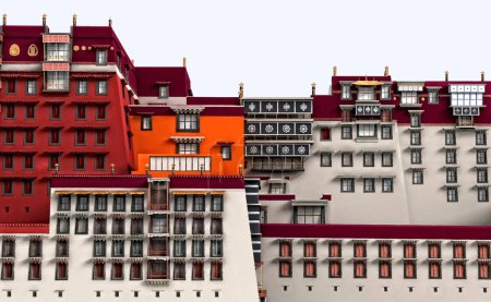 Téléchargez les illustrations : Illustration vectorielle Potala Lhasa Tibet - en licence libre de droit