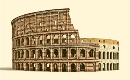 Téléchargez les illustrations : Colisée à Rome, Italie illustration vectorielle - en licence libre de droit