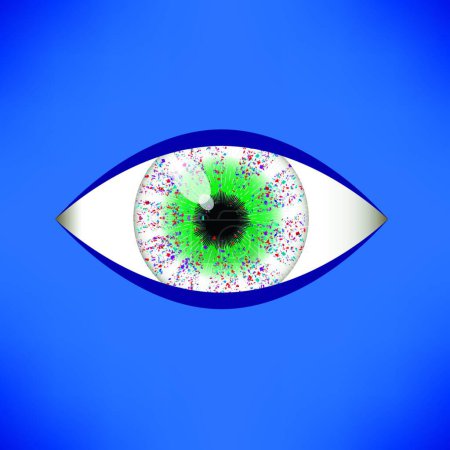Illustration for Green Eye Icon, simple vector illustration - Royalty Free Image
