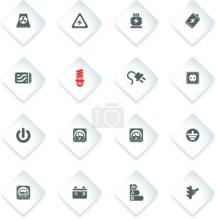 Illustration for Electricity simply icons, colorful vector - Royalty Free Image