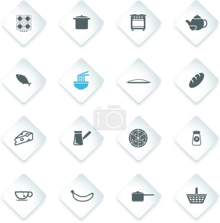 Illustration for "Food and kitchen simply icons" - Royalty Free Image