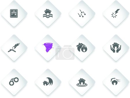 Illustration for Home Insurance Icons vector illustration - Royalty Free Image
