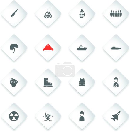 Illustration for Military simply icons, colorful vector - Royalty Free Image