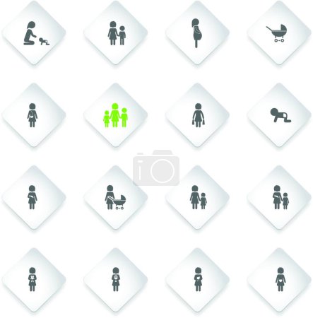 Illustration for People and family icons set - Royalty Free Image