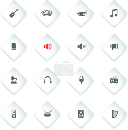 Illustration for Music simply icons, colorful vector - Royalty Free Image