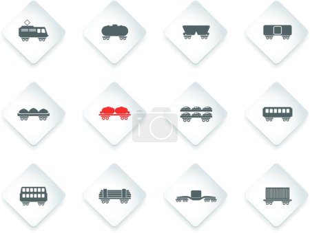 Illustration for Rail-freight traffic icons - Royalty Free Image