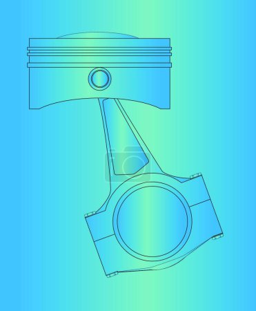 Illustration for Illustration of the Blueprint Piston - Royalty Free Image