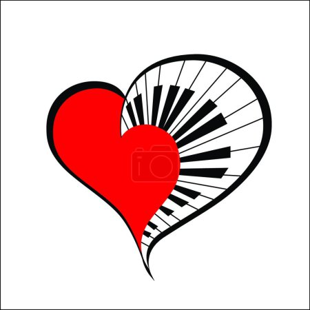 Illustration for Music heart.   vector illustration - Royalty Free Image
