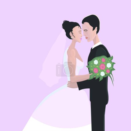 Illustration for Wedding couple   vector illustration - Royalty Free Image