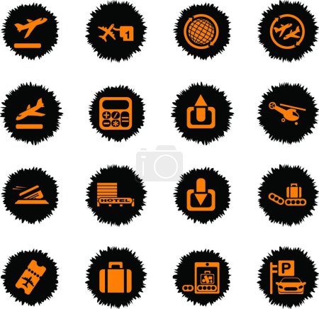Illustration for Illustration of Airport icons set - Royalty Free Image