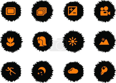 Illustration for Photography Silhouette Icons vector illustration - Royalty Free Image