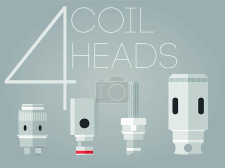 Ilustración de 4 cabezas de bobina de color conjunto - Imagen libre de derechos