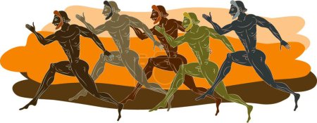 Illustration for Ancient greek runners vector illustration - Royalty Free Image