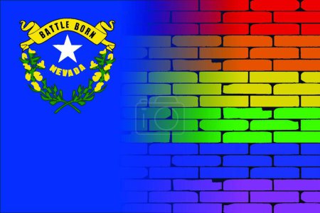 Ilustración de Rainbow Wall Nevada vector ilustración - Imagen libre de derechos
