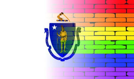 Ilustración de Rainbow Wall Massachusetts vector ilustración - Imagen libre de derechos