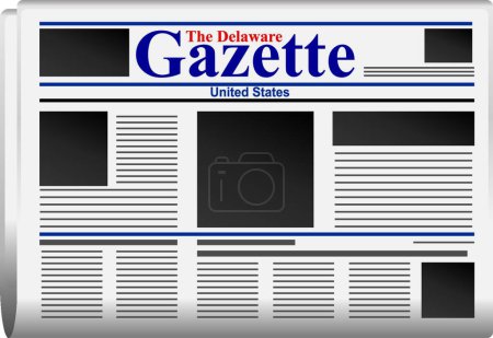 Téléchargez les illustrations : Illustration vectorielle moderne de la Delaware Gazette - en licence libre de droit