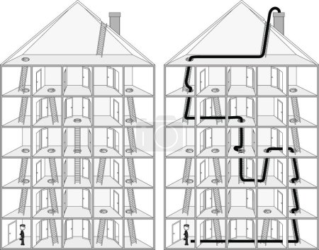 Téléchargez les illustrations : Concept immobilier, construction de maisons immobilières - en licence libre de droit