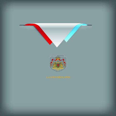 Ilustración de Bandera Luxemburgo con los símbolos nacionales - Imagen libre de derechos