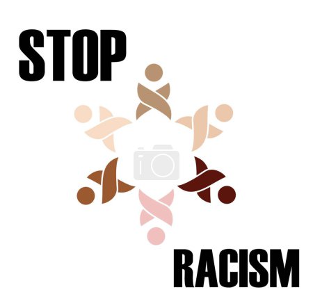 Téléchargez les illustrations : Stop au racisme, illustration vectorielle simple - en licence libre de droit