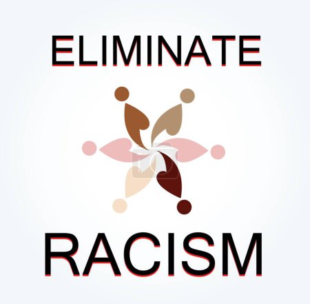 Téléchargez les illustrations : Éliminer le racisme, illustration vectorielle simple - en licence libre de droit