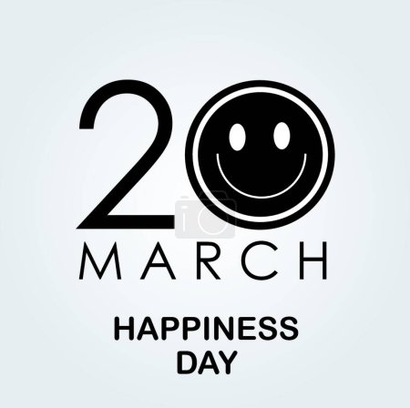 Illustration for "International Day of Happiness- Commemorative Day March 20" - Royalty Free Image
