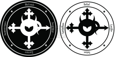 Illustration for Illustration of the LUCIFER COMPASS - Royalty Free Image