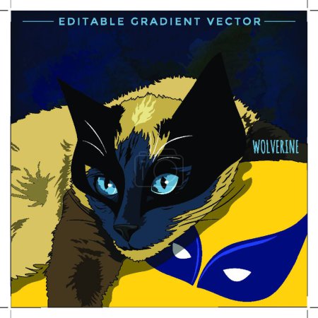 Illustration for Illustration of the Cats superheroes. Wolverine - Royalty Free Image