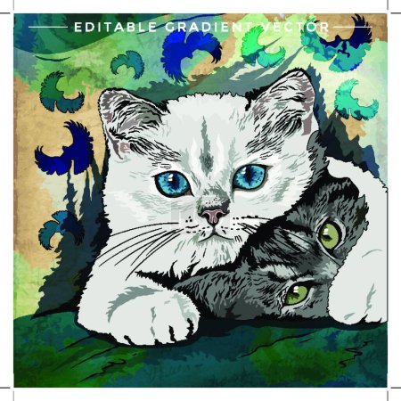 Téléchargez les illustrations : Illustration des chatons drôles - en licence libre de droit