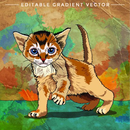 Illustration for Illustration of the Funny Kitten - Royalty Free Image