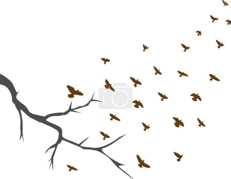 Ilustración de Ilustración de aves volando - Imagen libre de derechos