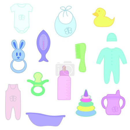 Illustration for Things for baby, vector illustration - Royalty Free Image