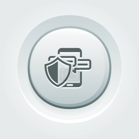 Ilustración de Icono de mensajería de seguridad, ilustración vectorial - Imagen libre de derechos