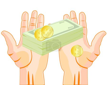 Ilustración de Ilustración del dinero en la mano - Imagen libre de derechos