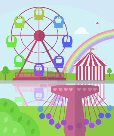 Illustration for Illustration of the Ferris Wheel - Royalty Free Image