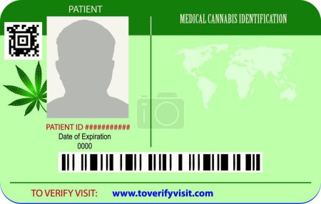 Ilustración de Tarjeta de identificación paciente marihuana, ilustración vectorial - Imagen libre de derechos
