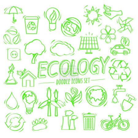 Téléchargez les illustrations : Ecologie Icônes de caniche, illustration vectorielle - en licence libre de droit