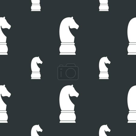 Téléchargez les illustrations : "Icône de chevalier d'échecs. signe. Modèle sans couture sur un fond gris. Vecteur" - en licence libre de droit