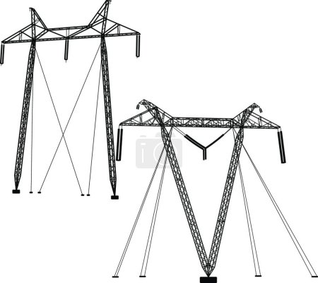 Illustration for Transmission power lines. Vector illustration. - Royalty Free Image