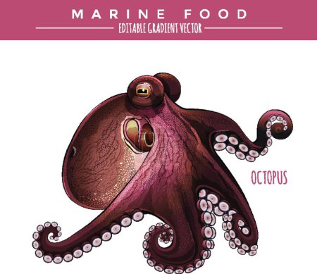 Illustration for Illustration of the Octopus. Marine Food - Royalty Free Image
