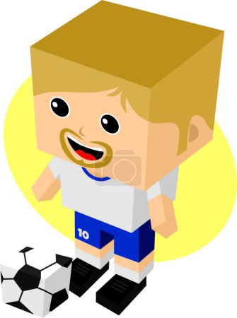 Illustration for Soccer player, vector template for web design - Royalty Free Image