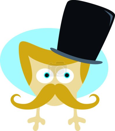 Illustration for Illustration of the happy little mustache smiley - Royalty Free Image