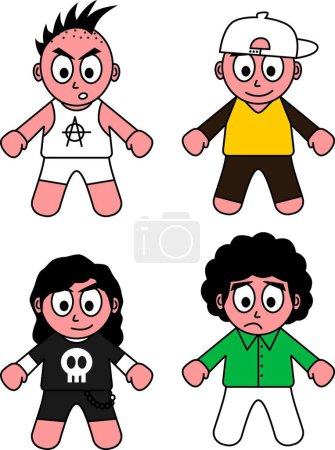 Ilustración de Dibujos animados personajes vector ilustración - Imagen libre de derechos