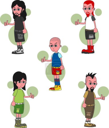 Ilustración de Ilustración de los personajes de dibujos animados chico - Imagen libre de derechos