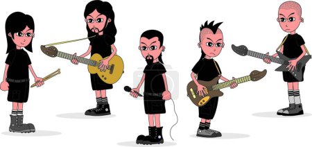 Illustration for Cartoon musicians character vector illustration - Royalty Free Image
