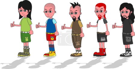 Illustration for Illustration of the cartoon guy character - Royalty Free Image