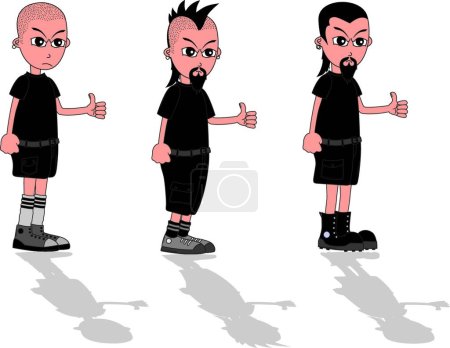 Ilustración de Dibujos animados chicos carácter vector ilustración - Imagen libre de derechos
